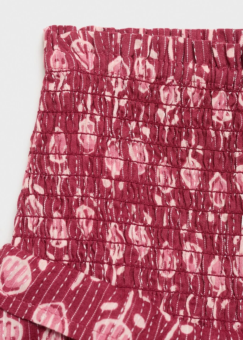 Ruffled gathered mini skirt