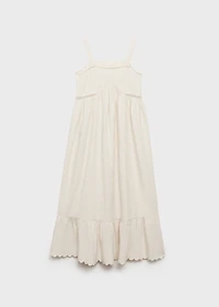 Cotton linen embroidered dress
