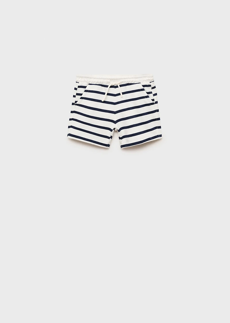 Striped cotton Bermuda shorts