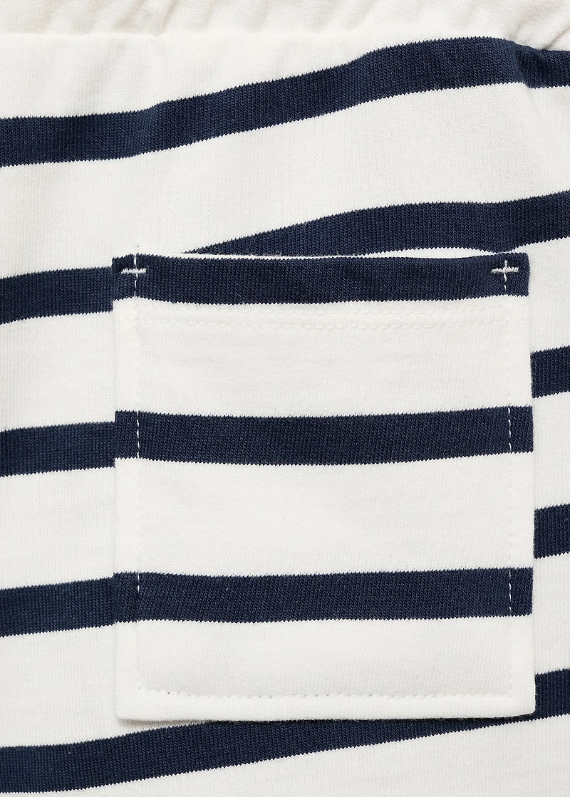Striped cotton Bermuda shorts