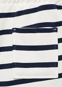 Striped cotton Bermuda shorts