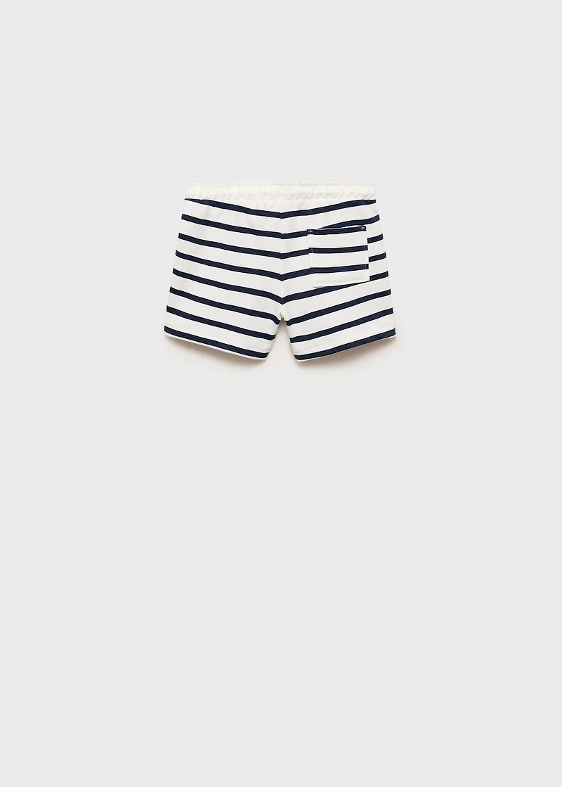 Striped cotton Bermuda shorts