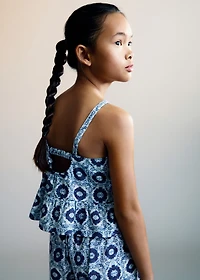 Ruffled printed blouse