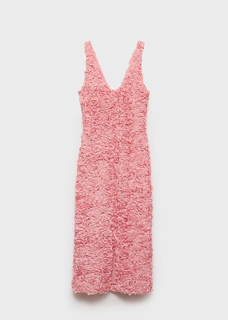 Tulle dress with embroidered flower