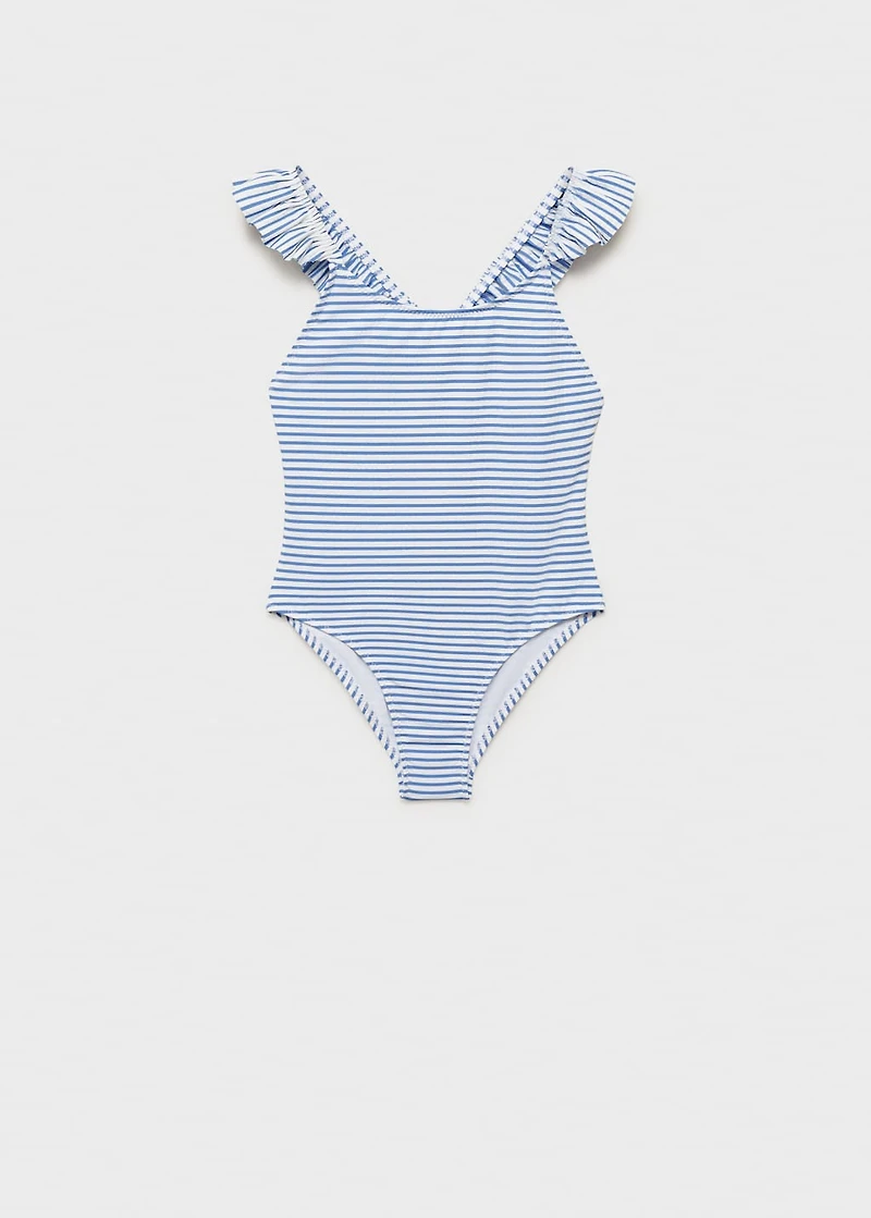 Ruffled striped swimsuit