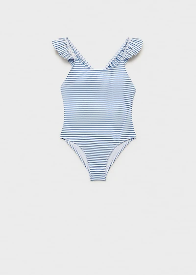 Ruffled striped swimsuit