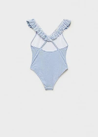 Ruffled striped swimsuit