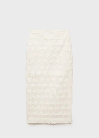 Openwork textured floral skirt