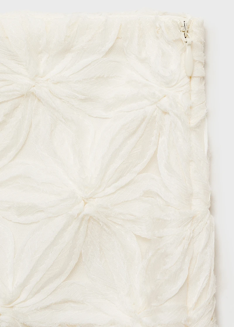 Openwork textured floral skirt