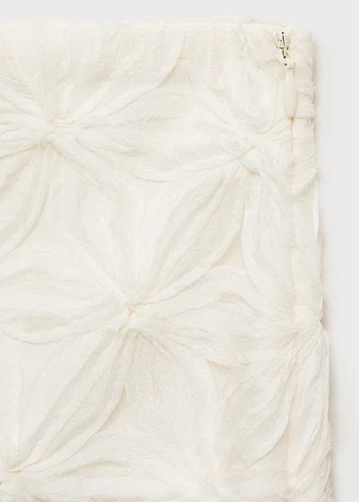 Openwork textured floral skirt