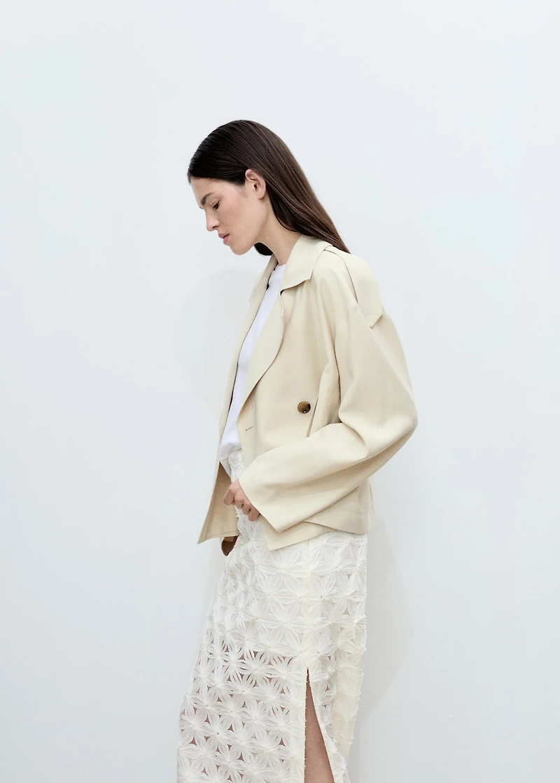 Openwork textured floral skirt