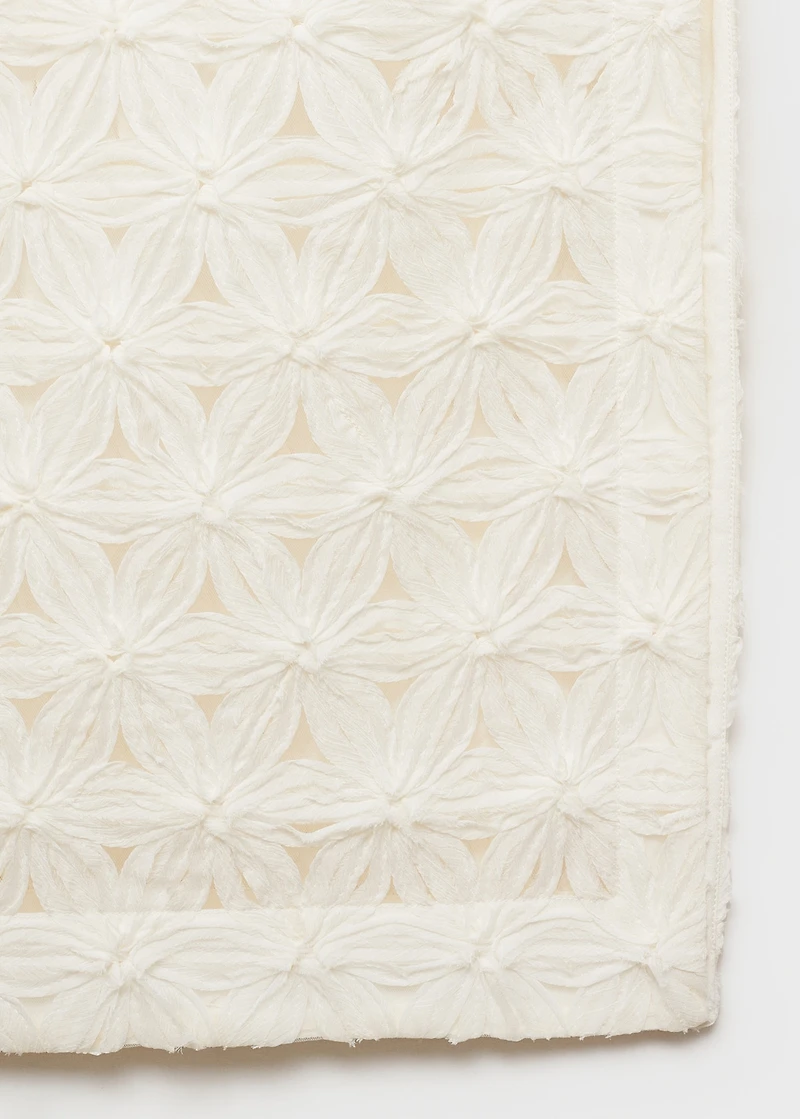 Openwork textured floral skirt