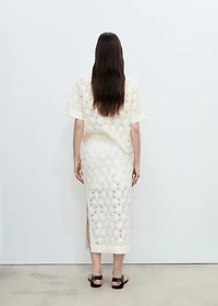 Openwork textured floral skirt