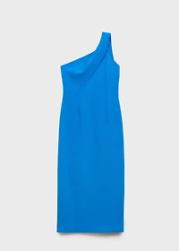 Asymmetrical bow-neck dress