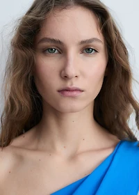 Asymmetrical bow-neck dress