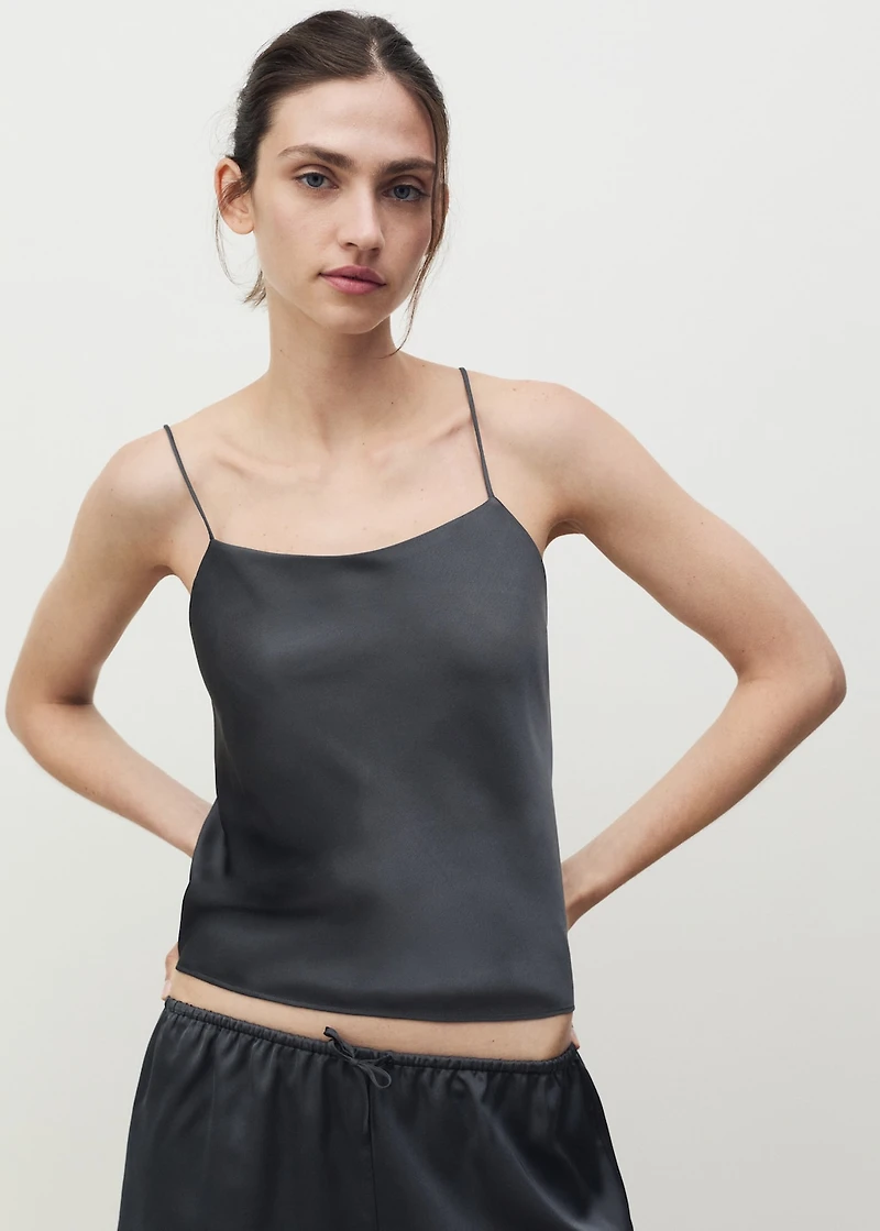 Satin top with straps