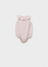 Striped cotton one-piece suit