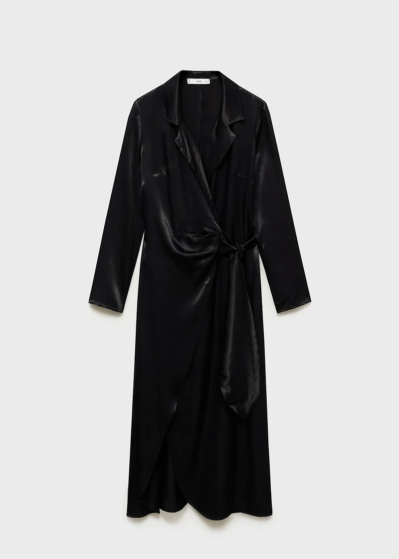 Wrap midi-dress with knot