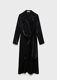 Wrap midi-dress with knot