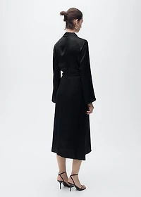 Wrap midi-dress with knot