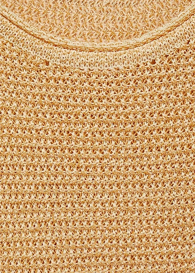 Short-sleeved chunky-knit sweater