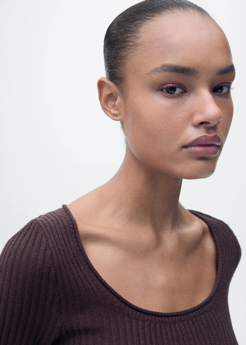 Linen-blend knitted sweater