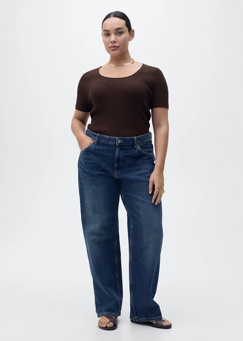 Linen-blend knitted sweater