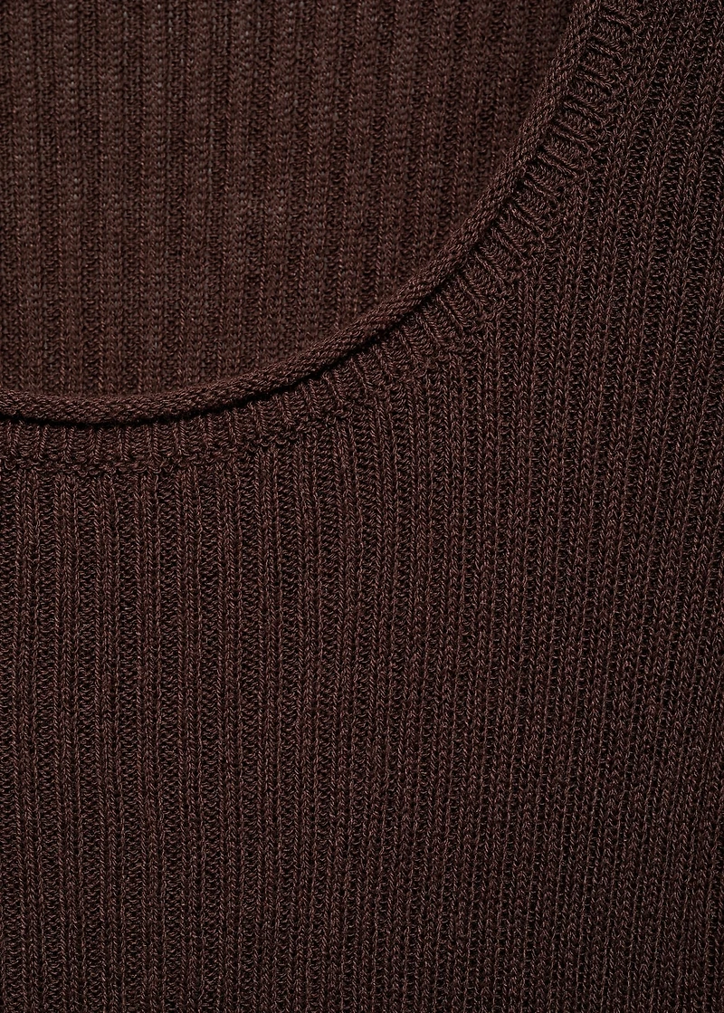 Linen-blend knitted sweater