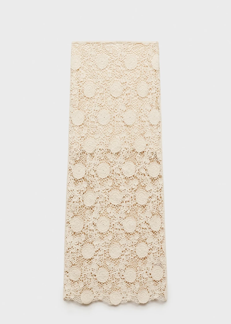 Long crochet floral skirt