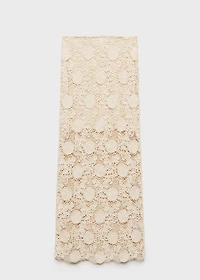 Long crochet floral skirt