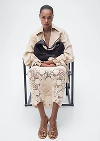 Long crochet floral skirt