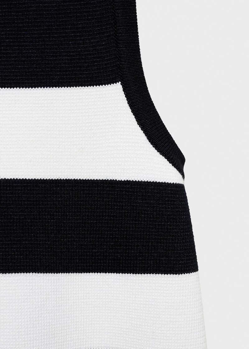 Knitted dress with combined stripes