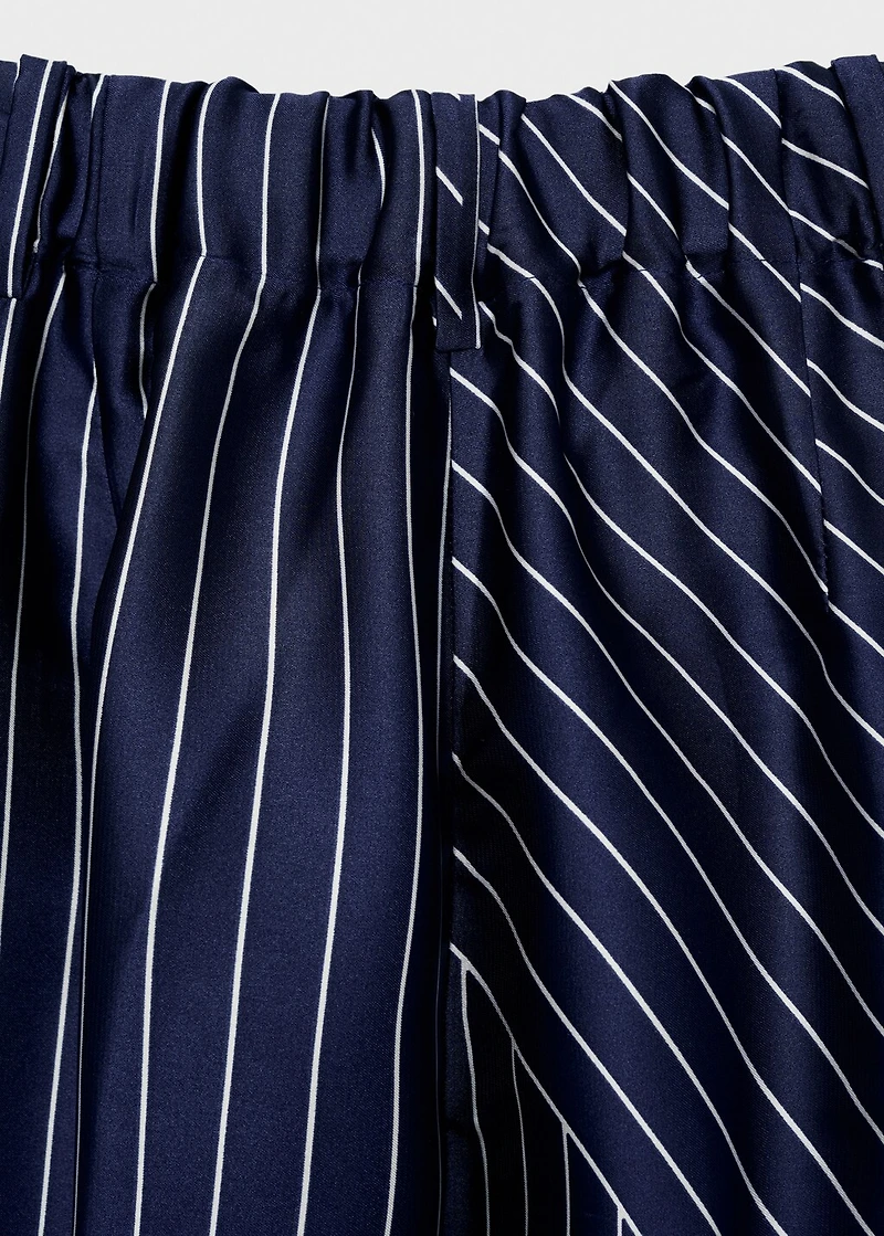 Satin pants with combined stripes