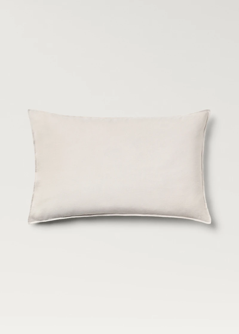 Two washed linen pillowcases 50x75 cm