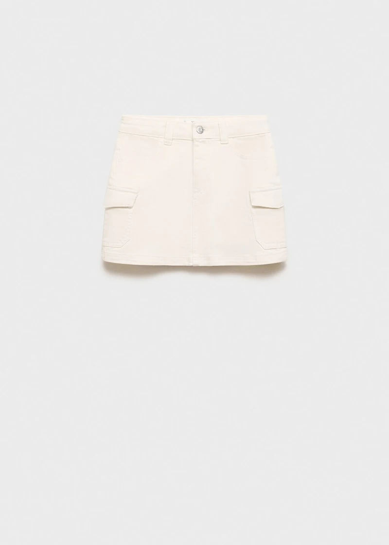 Denim cargo skirt