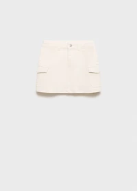 Denim cargo skirt