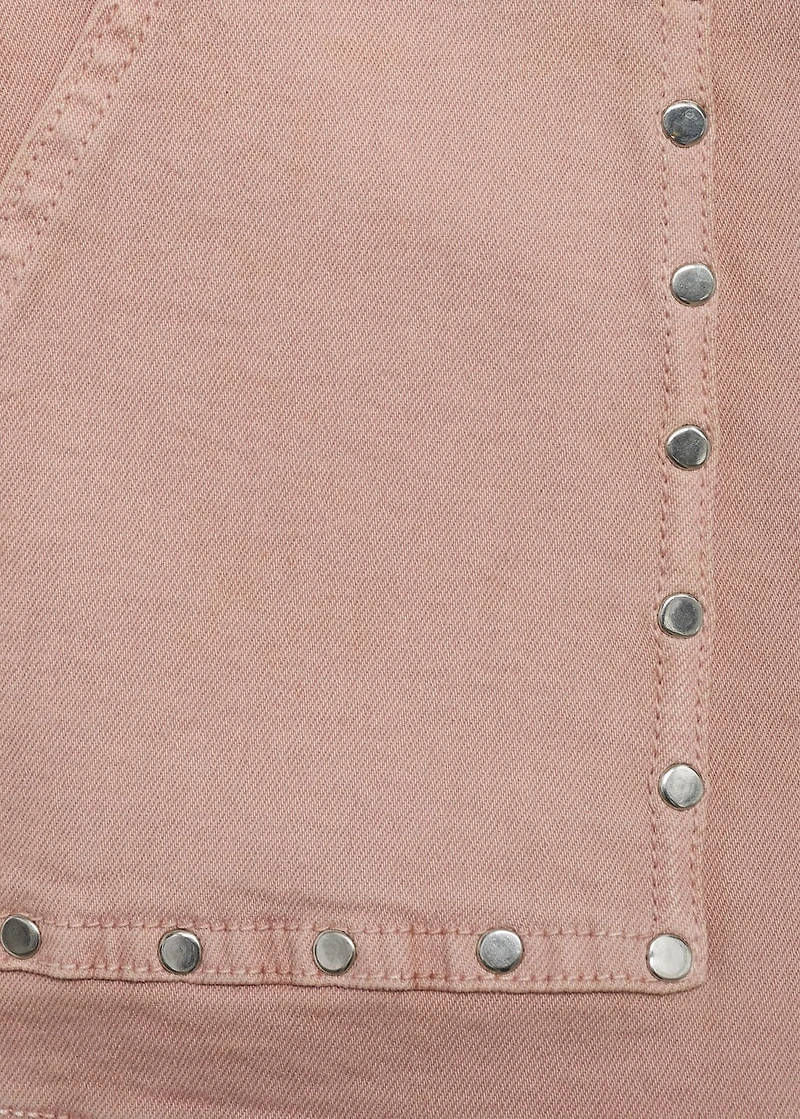 Studded denim shorts