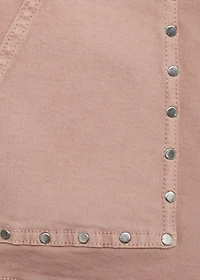 Studded denim shorts