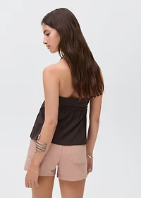 Studded denim shorts