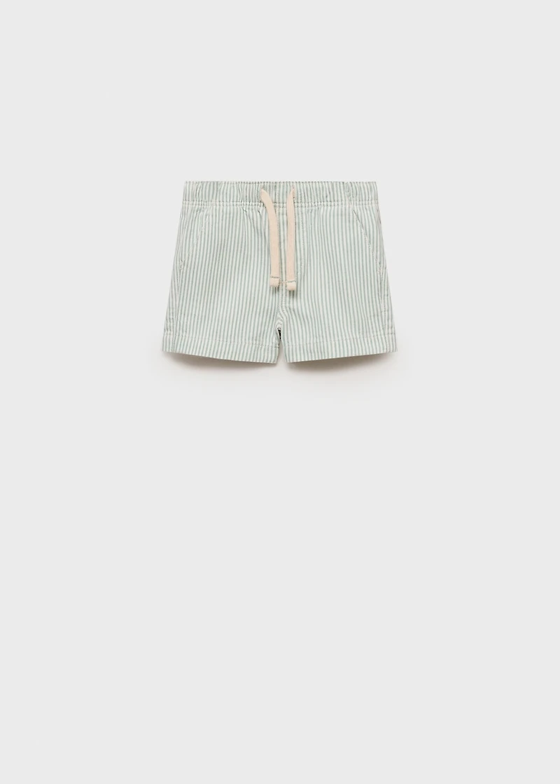 Striped bermuda shorts with drawstring