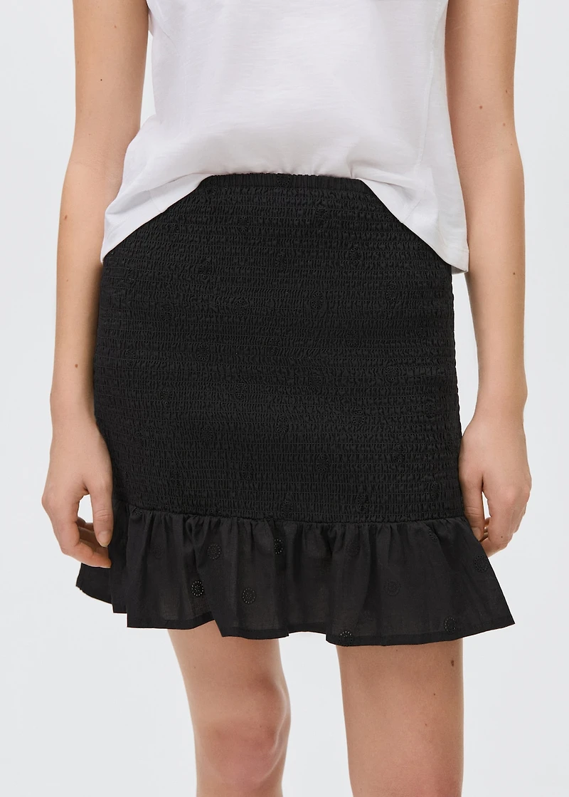 Ruffled gathered mini skirt