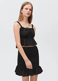 Ruffled gathered mini skirt