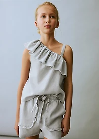 Linen shorts with belt