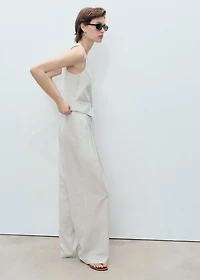 Linen-blend suit vest