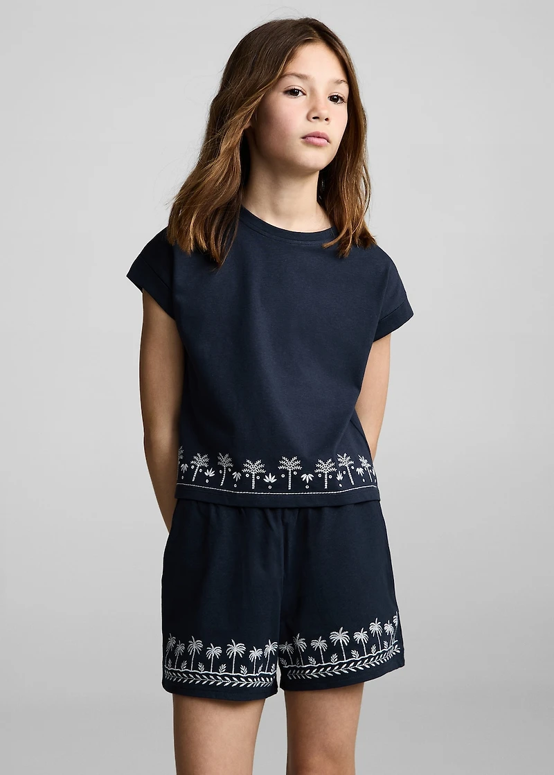 Shorts with embroidered detail