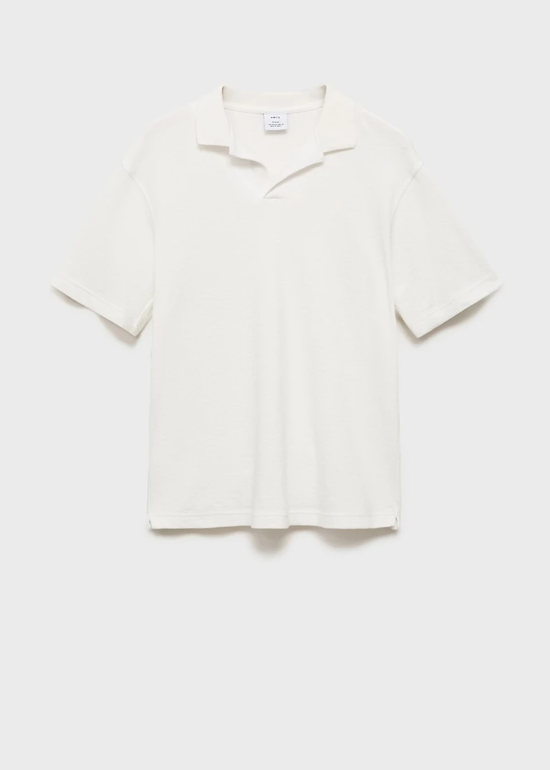 Textured cotton relaxed-fit polo shirt