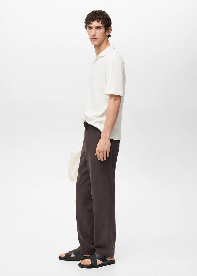 Textured cotton relaxed-fit polo shirt