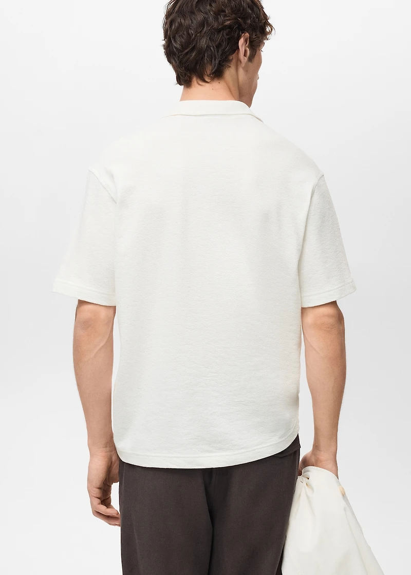 Textured cotton relaxed-fit polo shirt