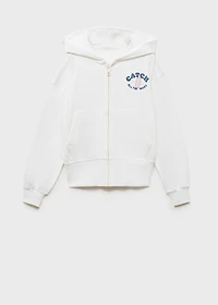 Hooded sweatshirt with printed message