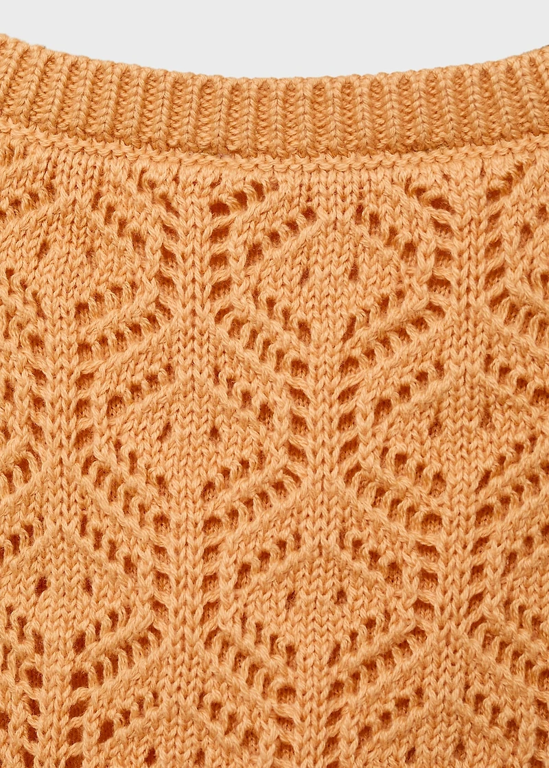 Knit top with lace accents